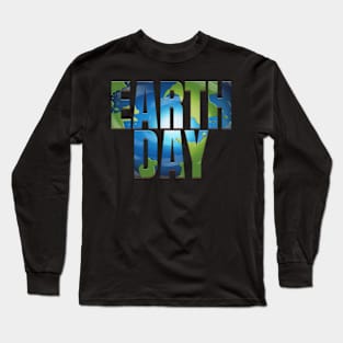 Logo With Ocean And Continents For Earth Day Long Sleeve T-Shirt